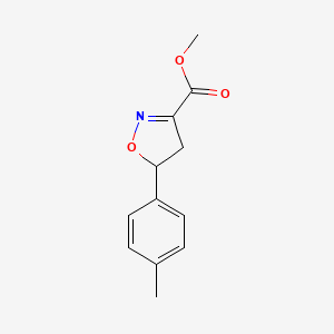 molecular formula C12H13NO3 B7528278 Methyl 5-(4-methylphenyl)-4,5-dihydro-1,2-oxazole-3-carboxylate 