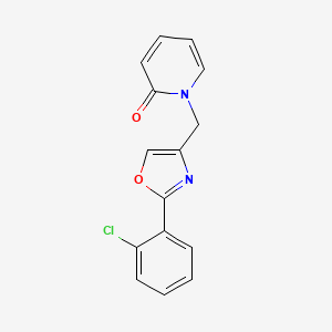 molecular formula C15H11ClN2O2 B7528308 1-[[2-(2-Chlorophenyl)-1,3-oxazol-4-yl]methyl]pyridin-2-one 