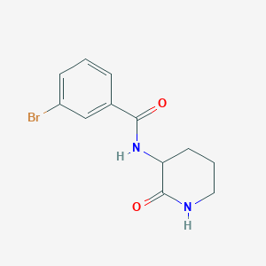 molecular formula C12H13BrN2O2 B7528325 3-bromo-N-(2-oxopiperidin-3-yl)benzamide 