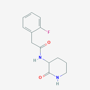 molecular formula C13H15FN2O2 B7528342 2-(2-fluorophenyl)-N-(2-oxopiperidin-3-yl)acetamide 