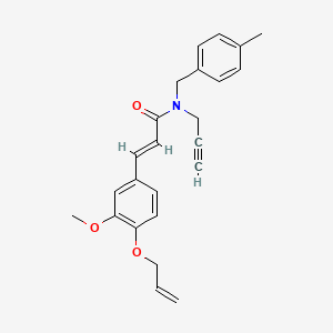 (E)-3-(3-methoxy-4-prop-2-enoxyphenyl)-N-[(4-methylphenyl)methyl]-N-prop-2-ynylprop-2-enamide