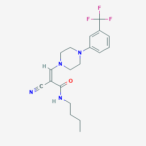 molecular formula C19H23F3N4O B7528395 N-butyl-2-cyano-3-{4-[3-(trifluoromethyl)phenyl]piperazin-1-yl}prop-2-enamide 