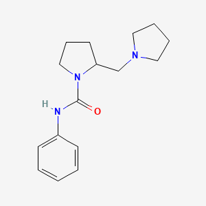 molecular formula C16H23N3O B7528418 N-phenyl-2-(pyrrolidin-1-ylmethyl)pyrrolidine-1-carboxamide 