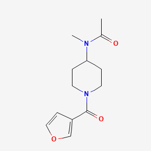 molecular formula C13H18N2O3 B7528456 N-[1-(furan-3-carbonyl)piperidin-4-yl]-N-methylacetamide 