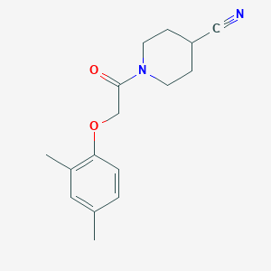 molecular formula C16H20N2O2 B7528477 1-[2-(2,4-Dimethylphenoxy)acetyl]piperidine-4-carbonitrile 