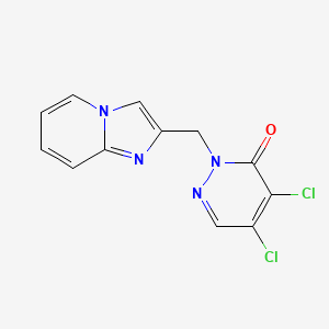 molecular formula C12H8Cl2N4O B7528501 4,5-Dichloro-2-(imidazo[1,2-a]pyridin-2-ylmethyl)pyridazin-3-one 