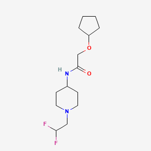 molecular formula C14H24F2N2O2 B7528513 2-cyclopentyloxy-N-[1-(2,2-difluoroethyl)piperidin-4-yl]acetamide 