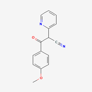 molecular formula C15H12N2O2 B7528531 3-(4-Methoxyphenyl)-3-oxo-2-pyridin-2-ylpropanenitrile 