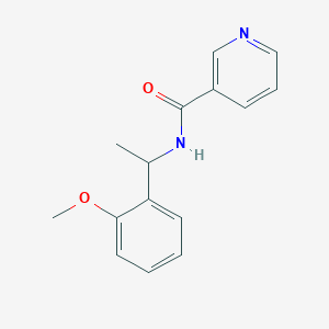 molecular formula C15H16N2O2 B7528539 N-[1-(2-methoxyphenyl)ethyl]pyridine-3-carboxamide 