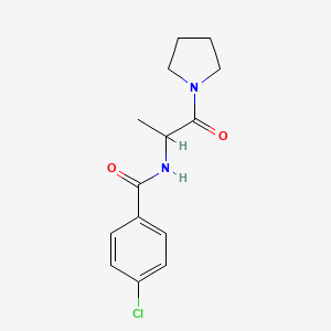 molecular formula C14H17ClN2O2 B7528543 4-chloro-N-(1-oxo-1-pyrrolidin-1-ylpropan-2-yl)benzamide 