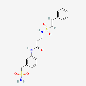 molecular formula C18H21N3O5S2 B7528564 3-(2-phenylethenesulfonamido)-N-[3-(sulfamoylmethyl)phenyl]propanamide 