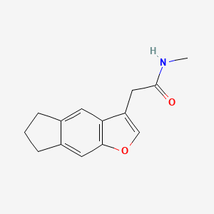molecular formula C14H15NO2 B7528574 2-(6,7-dihydro-5H-cyclopenta[f][1]benzofuran-3-yl)-N-methylacetamide 