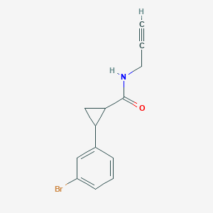 molecular formula C13H12BrNO B7528585 2-(3-bromophenyl)-N-prop-2-ynylcyclopropane-1-carboxamide 