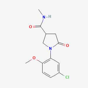 molecular formula C13H15ClN2O3 B7528591 1-(5-chloro-2-methoxyphenyl)-N-methyl-5-oxopyrrolidine-3-carboxamide 