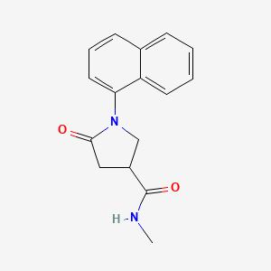 molecular formula C16H16N2O2 B7528602 N-methyl-1-naphthalen-1-yl-5-oxopyrrolidine-3-carboxamide 