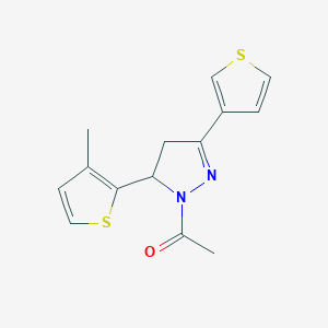 1-[3-(3-Methylthiophen-2-yl)-5-thiophen-3-yl-3,4-dihydropyrazol-2-yl]ethanone