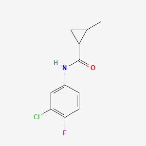 molecular formula C11H11ClFNO B7528623 N-(3-chloro-4-fluorophenyl)-2-methylcyclopropane-1-carboxamide 