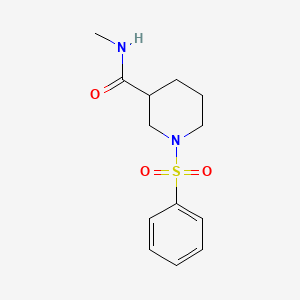 molecular formula C13H18N2O3S B7528628 1-(benzenesulfonyl)-N-methylpiperidine-3-carboxamide 