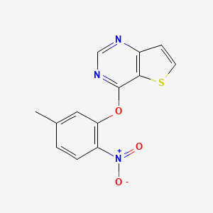 molecular formula C13H9N3O3S B7528664 4-(5-Methyl-2-nitrophenoxy)thieno[3,2-d]pyrimidine 