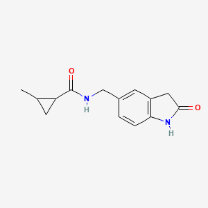 2-methyl-N-[(2-oxo-1,3-dihydroindol-5-yl)methyl]cyclopropane-1-carboxamide