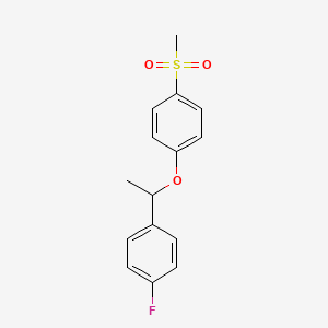 molecular formula C15H15FO3S B7528744 1-Fluoro-4-[1-(4-methylsulfonylphenoxy)ethyl]benzene 
