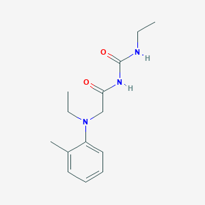 molecular formula C14H21N3O2 B7528756 N-(ethylcarbamoyl)-2-(N-ethyl-2-methylanilino)acetamide 