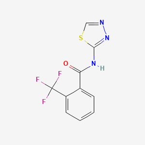 molecular formula C10H6F3N3OS B7528791 N-(1,3,4-thiadiazol-2-yl)-2-(trifluoromethyl)benzamide 