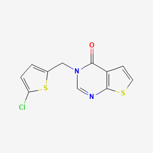 molecular formula C11H7ClN2OS2 B7528794 3-[(5-Chlorothiophen-2-yl)methyl]thieno[2,3-d]pyrimidin-4-one 