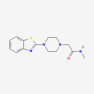 molecular formula C14H18N4OS B7528804 2-[4-(1,3-benzothiazol-2-yl)piperazin-1-yl]-N-methylacetamide 