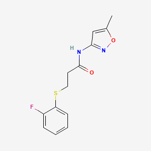 3-(2-fluorophenyl)sulfanyl-N-(5-methyl-1,2-oxazol-3-yl)propanamide