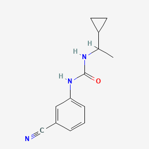 molecular formula C13H15N3O B7528830 1-(3-Cyanophenyl)-3-(1-cyclopropylethyl)urea 