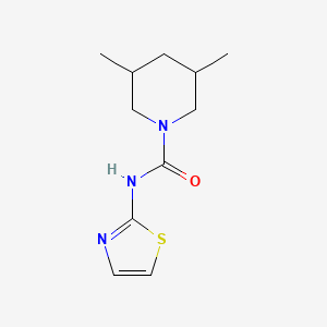 molecular formula C11H17N3OS B7528926 3,5-dimethyl-N-(1,3-thiazol-2-yl)piperidine-1-carboxamide 