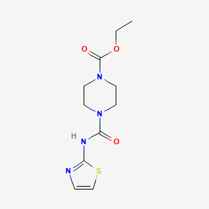 molecular formula C11H16N4O3S B7528927 Ethyl 4-(1,3-thiazol-2-ylcarbamoyl)piperazine-1-carboxylate 