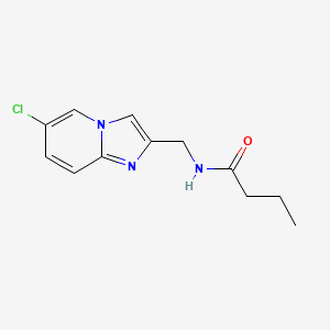 molecular formula C12H14ClN3O B7528935 N-[(6-chloroimidazo[1,2-a]pyridin-2-yl)methyl]butanamide 