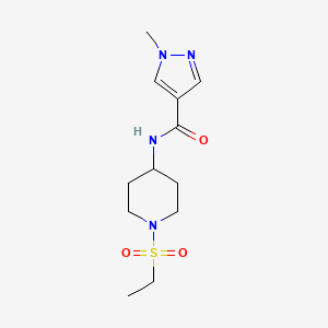 molecular formula C12H20N4O3S B7528955 N-(1-ethylsulfonylpiperidin-4-yl)-1-methylpyrazole-4-carboxamide 