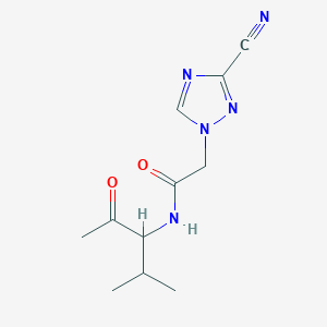 2-(3-cyano-1,2,4-triazol-1-yl)-N-(2-methyl-4-oxopentan-3-yl)acetamide