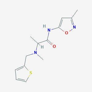 N-(3-methyl-1,2-oxazol-5-yl)-2-[methyl(thiophen-2-ylmethyl)amino]propanamide