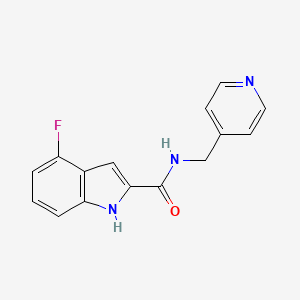 molecular formula C15H12FN3O B7528995 4-fluoro-N-(pyridin-4-ylmethyl)-1H-indole-2-carboxamide 