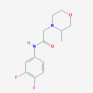 molecular formula C13H16F2N2O2 B7529019 N-(3,4-difluorophenyl)-2-(3-methylmorpholin-4-yl)acetamide 