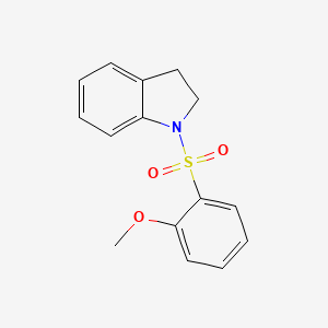 molecular formula C15H15NO3S B7529045 1-(2-Methoxyphenyl)sulfonyl-2,3-dihydroindole 