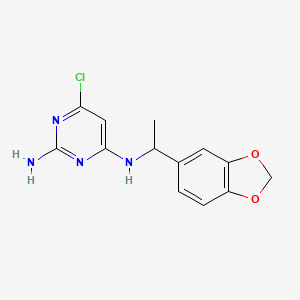 molecular formula C13H13ClN4O2 B7529060 4-N-[1-(1,3-benzodioxol-5-yl)ethyl]-6-chloropyrimidine-2,4-diamine 