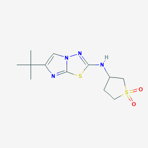 molecular formula C12H18N4O2S2 B7529066 6-tert-butyl-N-(1,1-dioxothiolan-3-yl)imidazo[2,1-b][1,3,4]thiadiazol-2-amine 