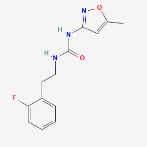 molecular formula C13H14FN3O2 B7529075 1-[2-(2-Fluorophenyl)ethyl]-3-(5-methyl-1,2-oxazol-3-yl)urea 