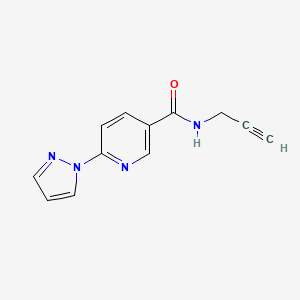 molecular formula C12H10N4O B7529110 N-prop-2-ynyl-6-pyrazol-1-ylpyridine-3-carboxamide 