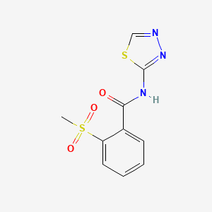 molecular formula C10H9N3O3S2 B7529143 2-methylsulfonyl-N-(1,3,4-thiadiazol-2-yl)benzamide 