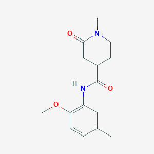 molecular formula C15H20N2O3 B7529159 N-(2-methoxy-5-methylphenyl)-1-methyl-2-oxopiperidine-4-carboxamide 