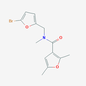 molecular formula C13H14BrNO3 B7529186 N-[(5-bromofuran-2-yl)methyl]-N,2,5-trimethylfuran-3-carboxamide 