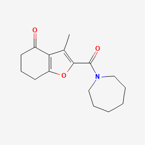 molecular formula C16H21NO3 B7529216 2-(azepane-1-carbonyl)-3-methyl-6,7-dihydro-5H-1-benzofuran-4-one 