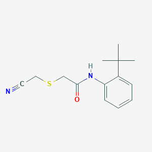 molecular formula C14H18N2OS B7529230 N-(2-tert-butylphenyl)-2-(cyanomethylsulfanyl)acetamide 