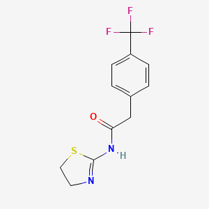 molecular formula C12H11F3N2OS B7529232 N-(4,5-dihydro-1,3-thiazol-2-yl)-2-[4-(trifluoromethyl)phenyl]acetamide 